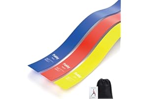 Fokky Elastici Fitness (Set di 3), Fascia Elastica Fitness da 2.0 M, Set di Elastico Fitness per Yoga, Pilates, Elastici per Allenamento per Esercizi per la Palestra/Casa