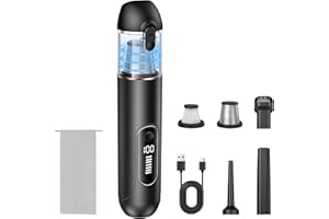 HOVIN Handstaubsauger Akku Kabellos - 20000pa Auto Staubsauger Stark,Mini Staubsauger Für Auto,Pc,Couch,Haus,Ritzen und Ecken,Auto Zubehör,Kann Als Elektrische Aufblaspumpe Verwendet Werden,7500mAh(Schwarz)