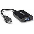 StarTech.com HDMI to VGA Adapter – 1920x1080 – HDMI Converter with Audio Output – VGA to HDMI Monitor Adapter (HD2VGAA2), Black
