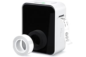 NGTeco Bluetooth Label Maker Machine with Tape, Portable Wireless Thermal Label Printer, Multiple Templates Font Icon for Home Storage, Office Organizing, Barcode (White)