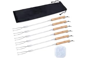 HENGI Marshmallow spieße BBQ Roasting Sticks Marshmallow ausziehbare Gabeln, Grillspieße, Grillgabeln, 11-32 Zoll Flexible Größe, 6 STK