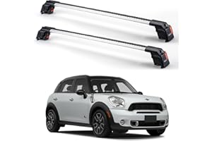 THUNDER CARRIER Roof Rack For MINI COUNTRYMAN (R60) 2010-2016 Roof Rack Cross Bars Roof Rail Lockable Aluminium - Fit Flush Rails Roof Rails, Cross Bar, Rail Carrier Anti-Theft (Silver)