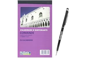 5 Blocchi di Comande per Ristorante, Pizzeria 3 Copie Autoricalcanti - DU161880000 - CON PENNA TOUCH OMAGGIO GICAPRICE