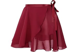 AYBUY Damen Ballettrock Wickelrock, Tanz Rock aus Chiffon Mit Verstellbare Taille Krawatte, Gymnastik Ballettrock Geeignet für Mädchen und Frauen