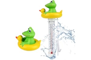 CHIVENIDO Pool Thermometer - Wasserthermometer Baby Poolthermometer Schwimmende Thermometer mit Schnur, Schwimmbecken Thermometer für Pool, Badewanne,Aquarien & Fischteiche, Schwimmbad und Teich(Frosh)…