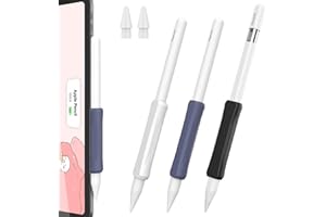 Delidigi iPencil Grips for Apple Pencil 2nd Gen, Apple Pencil Pro & Apple Pencil (USB-C) Holder with Replacement Tips, 3 Pack Silicone Ergonomic Design iPencil Protective Sleeve Case Cover Anti-Slip