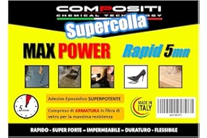 COMPOSITI Max Power Rapid Composites, superpegamento a base de Resina Epoxi con refuerzo de fibra de vidrio, Extra fuerte, impermeable, flexible, resistente.