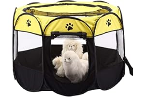 Aoweika Portable Pet Playpen, Puppy Dog Cat Playpen with 8-Panel Kennel, Indoor/outdoor Pet Tent Fence for Pet Kennel Cage, Rabbit Guinea Pig Playpen and Hamster Cage