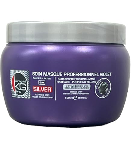 Shampoing Argenté Professionnel Keragold 500ml - Anti-jaunissement Pour Cheveux Blancs Et Gris