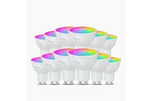 Nanoleaf Matte GU10 Smart LED Lamp - 12 RGBCW Dimmable Light Bulb, Screen Sync, 16 Million Colours, 400 Lumens, WiFi App/Voice Control (Alexa, Apple, Google), Ideal for Living Room & Bedroom