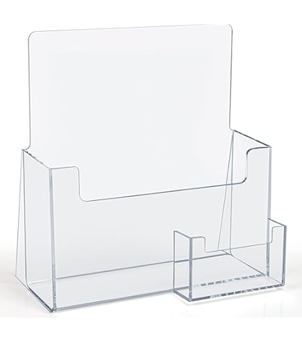 Espositori Tavolo DIN Lunghi Con Porta Biglietti Da Visita - Pack Da 2 Pezzi Taymar