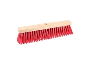 ‎REKORD QUALITÄT IN IHRER HAND Rekord Saalbesen (Elaston, Holz) mit roten Borsten, Arbeitsbreite: 50 cm, für große Flächen im Außenbereich, ohne Stiel, Kehrbesen, Besenkopf, Universalbesen