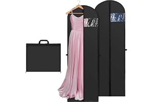 Yimomoyi 2-pack långa klänningsväskor överdrag, 180 × 60 cm dammsäkra klädöverdrag, skyddspåsar, klänningsöverdrag, plaggpåsa