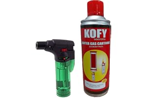 KOFY Plastic Jet Flame Lighter With Gas Can 500 Ml (Multicolour)
