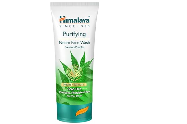 Himalaya Purifying Neem Face Wash Clears and Prevents Pimples & Acne Made with 5 parts of Neem New & Best Ever clinically Proven formula Gently Cleanses For men and women 50 ml