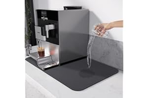 GOUJFOL Alfombrilla Escurreplatos, Almohadilla Absorbente Debajo de la Cafetera, Escurre Cubiertos de Cocina Fregadero Esteras de Secado, Antideslizante Drying Mat para Platos（40 * 60cm Gris）