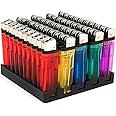 BML 50 x Disposable Lighters Multipack Windproof Adjustable Long Lasting Flame Child Safe Pocket Lighters for Candle Kitchen Daily Use Travel BBQ Lighter for Camping