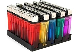 BMLIMITED BML 50 x Disposable Lighters Multipack Windproof Adjustable Long Lasting Flame Child Safe Pocket Lighters for Candle Kitchen Daily Use Travel BBQ Lighter for Camping