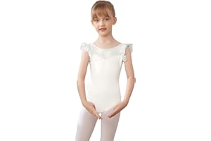 AOQUNFS Mädchen Puffärmel ärmeln Ballett Body Mädchen Gymnastikanzug Kinder Turnen,R01