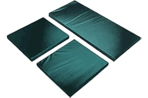 Jardins de Luxe! Outdoor Garden Replacement Rattan Furniture Sofa & Cushions Pads [6cm Thickness] [Waterproof Fabric] (Cushion Set (2 x Chairs + 1 x Sofa), Bottle Green)