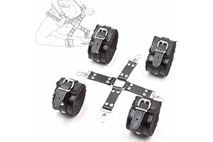 REBESCO B-D-S-M Nylon Belt Multifunctional Yoga Belt Black Adjustable Cross Headband