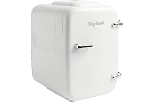 Skyland Mini Fridge 4L / 6 Can – Portable Cooler & Warmer for Skincare, Cosmetics, Food & Drinks – Quiet, Energy Efficient Personal Beauty Fridge for Home, Office, Car & Travel (White)