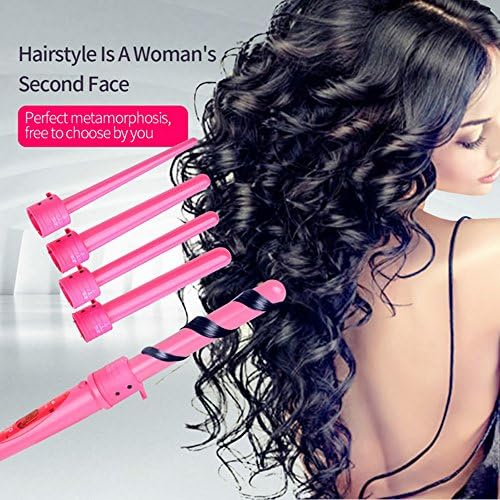 Curling Wand Set - MeineBeauty 5 in 1 Curling Iron Set Curling Tongs Set with 5 Interchangeable Curling Wand Ceramic Barrels and a Heat Protective Glove