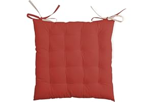 Stof – Cojín de Silla – Talla 40 x 40 cm – 100% algodón – Color Terracota – Modelo Duo Cómodo y Elegante – Fácil de Limpiar