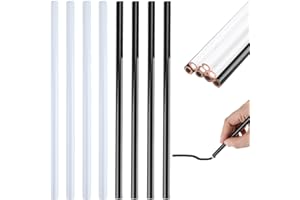 PEWCAY Set da 8 Gessetti per Sartoria,Pennarelli di Alta Qualità per Cucito, Quilting, Appunti - Gesso Solubile in Bianco e nero,Strumenti Professionali per Progetti Creativi