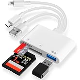 Loydia USB SD Card Reader, Lightning SD Cards Adapter with SD/TF Card Slot and USB Port, USB C/A Memory Card Reader Adapter C