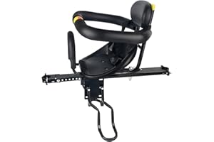 YouTeMei Kids Bike seat, Front Mounted Bike Seat for Adult Bike,Safety Carrier with Cushion Armrest for Kids, Back Rest Foot Pedals,for 1-6years Old
