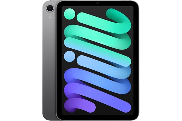 Apple iPad Mini (A17 Pro) : Écran Liquid Retina 8,3 Pouces, 128 Go, Wi-FI 6E, caméras Avant/arrière 12 Mpx, Touch ID, autonomie d’Une journée - Gris sidéral