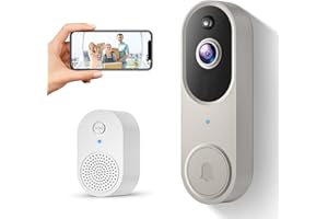 SUNNYJANE 1080P Smart Video Doorbell Camera Wireless, Human Motion Detection and Instant Alerts, Night Vision, 2-Way Audio, Rechargeable Battery, Cloud Storage, Home Security System