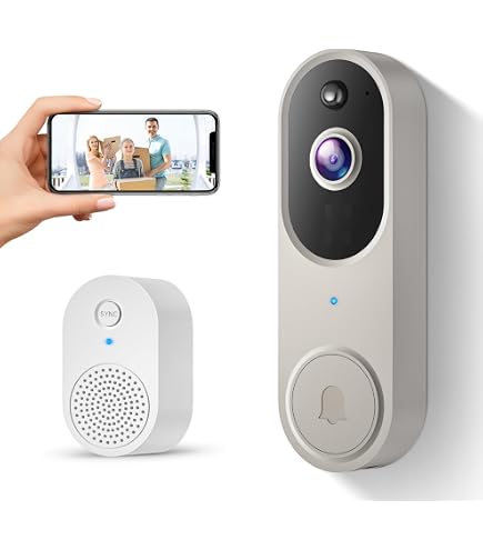SUNNYJANE Telecamera Di Sicurezza Wireless 1080P Con 2 Faretti LED - Interno/Esterno, Visione Notturna, Sensore Movimento