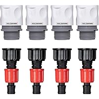 HOLZBRINK Set zum Anschluss von Tropfschlauch 16mm an den Wasserhahn: 4X Schnellanschluss 20mm, 4X Verbindung TT 20mm…