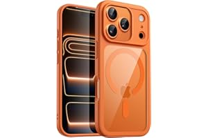 ‎JETECH JETech Magnetyczne Etui dla iPhone 17 Pro Max 6,9 Cala Kompatybilne z MagSafe, Bumper Telefonu Osłona, Jednokolorowa Matowe Ramka z TPU, Odporny na Zarysowania Przejaśniać Tył (Pomarańczowy)