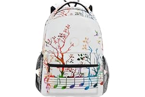 MNSRUU Sac à Dos d'école de Musique de Notes de Musique créative pour Le Sac de Voyage de Sac de Voyage d'enfants de Filles de garçons