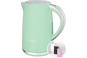 ‎RUSSELL HOBBS Russell Hobbs Wasserkocher [1,7L 2400W] Eden Pistazie, Edelstahlakzente (herausnehmbarer Kalkfilter,Deckelöffnung per Knopfdruck,Wasserstandsanzeige,leuchtender Schalter, BPA frei) Teekocher 27364-70