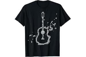 MUSIQUE GROUPE IDÉE CADEAU POUR GUITARISTE GUITARE Guitariste Les Notes de Musique Clé De Sol Guitare T-Shirt