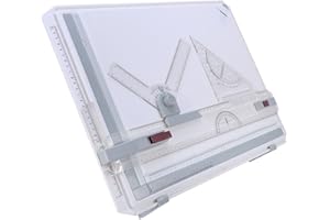 GREENSEN Drawing Board Set A3 Drafting Table Multifunctional College School Ergonomic Drawing Board Tool Set with 2 Parallel Motion Rulers and 2 Adjustable Corner Clips Measuring System Angle 510mm x 365mm