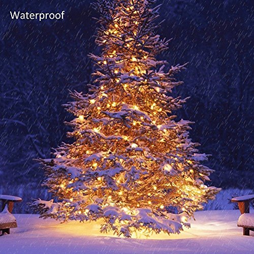 EchoSari 11M 100 LED Outdoor LED String Lichterkette Batterie betrieben mit Fernbedienung (dimmbar, Timer, 8 Betriebsarten) wasserdicht IP65 für Weihnachtsbaum- Party Hochzeits Events (Warmes Weiß) - 4