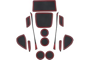 SXCY pour Toyota Yaris Cross 2021 2022 2023 Tapis Antidérapants Yaris Cross Hybrid Tapis en Caoutchouc pour Console Centrale Porte-Gobelet Porte Tasse Tapis Yaris Cross Accessoires (Rouge)