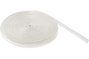 Rebower Fibre Verre Manchon Isolé Câble Protection Tube [pour Haute Température Applications] - 16.4Ft-5mm /Blanc