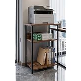 Yazıcı Sehpası 3 Katlı &Ccedil;ok Ama&ccedil;lı Raf Metal Ayaklı Printer Stand Ofis Ev D&uuml;zenleyici Kahverengi