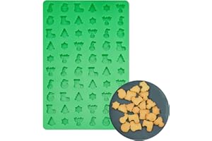 PTAIZJJZ Moule à chocolat de Noël en silicone, 1 pièce à 60 cavités, élément de Noël, moule à biscuits, plateau de cuisson de bonbons pour décorations de gâteaux