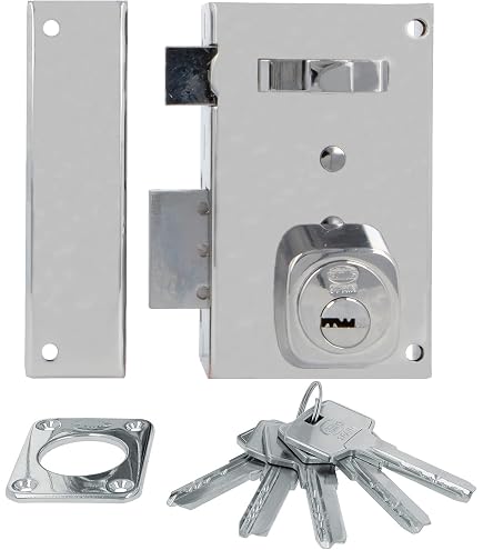 Serratura Per Porta Blindata, Doppia Mandata A Mezzo Giro, Dimensioni 153x81 Mm, Completa Di 3 Chiavi A Doppia Mappa