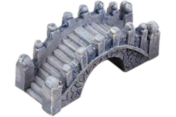 rongwen Miniature Garden Ornament Stone Bridge Figurine en résine Gris