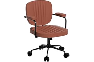 Rcynview silla escritorio ergonomica silla oficina, sillas escritorio Ajustable, Reposabrazos, sillas gaming con Ruedas, Silla Giratoria de 360°, para Estudio de Oficina, Carga Máx. 120 kg, Silla Roja