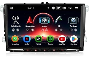 Erisin 9-calowe, 8-rdzeniowe 4 GB + 64 GB Android 13 radio samochodowe z nawigacją GPS Bluetooth 5.0 do VW T5 Tiguan Golf 5/6 Touran Polo Passat B6 Caddy Seat Skoda CarPlay Android Auto WiFi DSP DAB+