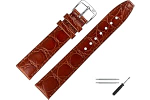 MARBURGER Uhrenarmband 18mm Leder Kroko Prägung - Werkzeug Montage Set 52918